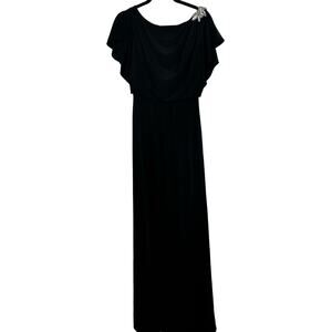 Jenny Yoo Maracaine Jersey Bridesmaid Dress Black JY511 Wedding Formal Size 6L
